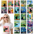 Dazoratix Cat Iron on Transfers - 20 Sheets Black Starry Night DTF Ready to Press for T Shirts Heat Patches Vinyl Stickers Decals for Clothing Clothes Pillow Bags Hats Appliques DIY Crafts Decorations - style: Cat