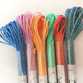KCS 6-Strand Cross Stitch Metallic Variegated Pearl Shiny Embroidery Floss (6 skeins, Solid Color 4) - color: Solid color 4
