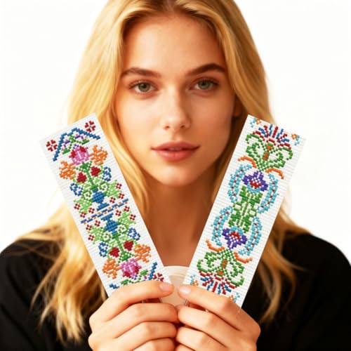 ORIGACH 6 Pack Colorful Folk Pattern Cross Stitch Kit - style: Colorful Vyshyvanka Style