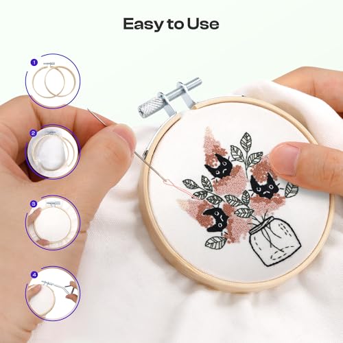 Caydo 6 Pieces 3 Inch Embroidery Hoop with Metal Screw - style: 3 INCH