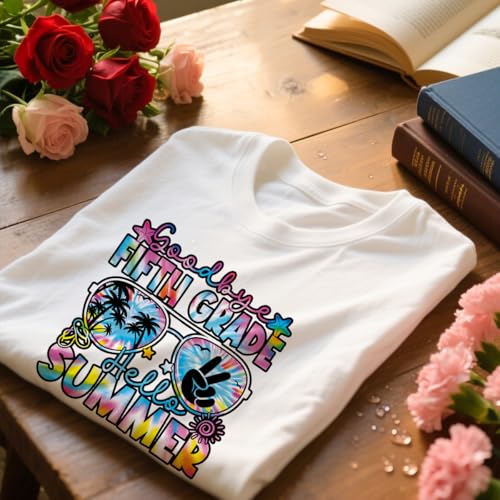 24Pcs 5th Grade Grad Dtf Transfers Ready to Press Fifth Grade Graduation Iron on Transfers for Tshirts Elementary School Heat Transfer Vinyl Stickers for Clothing Pillows Bag DIY Crafts - color: 5th Grade Grad