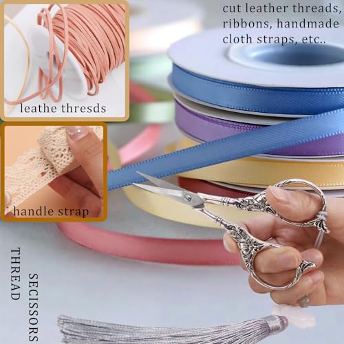 BIHRTC 4.5Inch Needlepoint Scissors Sharp Embroidery Scissor with Cover Tassel Stainless Steel Precision Shears Crochet Cross Shears for Beading Sewing Machine DIY Artwork Knitting - size: 4.5inch, style: Style 1381