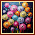 Disxvivy Cross Stitch Stamped Full Embroidery Kits DIY 11CT Cotton Thread Printed DIY Needlepoint Kits Craft Needlework Set Cross-Stitch Stamped Sets-Colorful Dandelion 18x18 inch - color: Artstyle28
