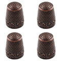 Coufce 4 Pcs Red Copper Metal Sewing Thimble - color: Red Copper