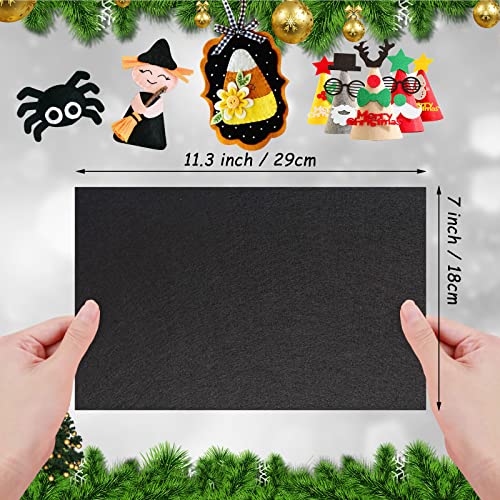 Jtnohx Stiff Felt Sheets, 32 Pcs Felt Fabric, 7"×11.3" Color Felt for Crafts, Craft Felt Square for Sewing (Black) - color: Black