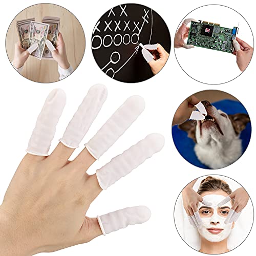 BTYMS 400 Count Latex Finger Cots Small Fingertip Gloves Disposable Finger Rubber Tips Protector Anti-Static - size: Small (Pack of 400)