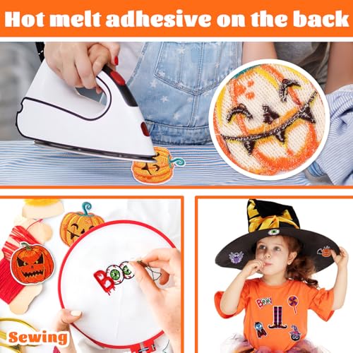 AUGSUN 36Pcs Halloween Iron on Patches for Clothing - style: Halloween