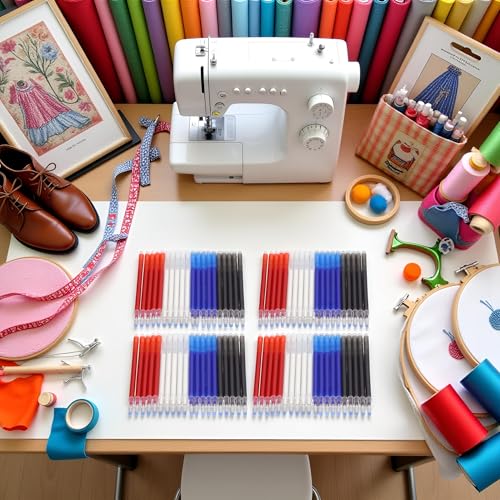 80Pcs Heat Erasable Pens Refills,4 Bright Colors High Temperature Disappearing Pen Refill Dressmaking Patchwork Marking Pens for Sewing Clothing Handicarft Needlework