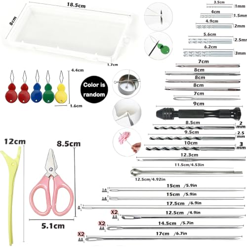 39PCS Professional Candle Making Kit with Soy Candle Wicks,Extra Long Big Hole Wicking Needle Hand Twist Drill Bits with Storage Bag,Mold Punch Set with Hook Eye for Inserting Candle&Mold Wicks - color: 39pcs