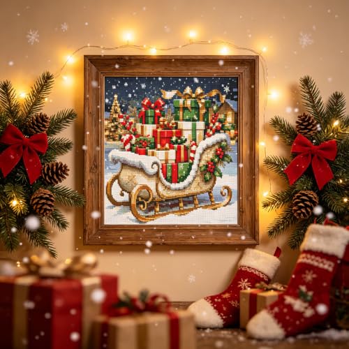 Christmas Gift Stamped Embroidery Cross Stitch Kits Arts and Crafts - color: J198-01