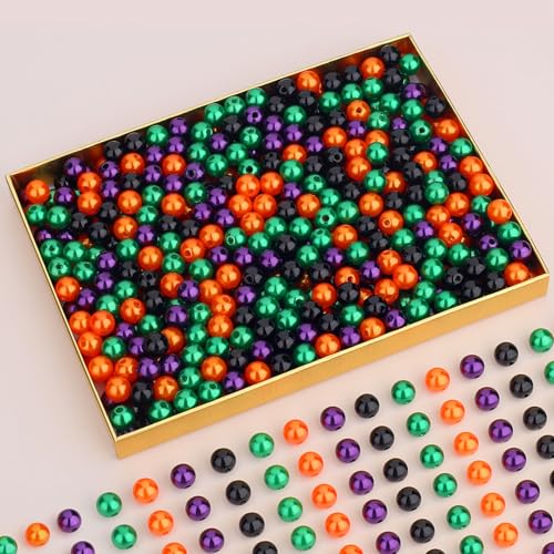 DUQGUHO Halloween Beads for Jewelry Making, 6mm Halloween Charms - color: halloween, size: 6mm