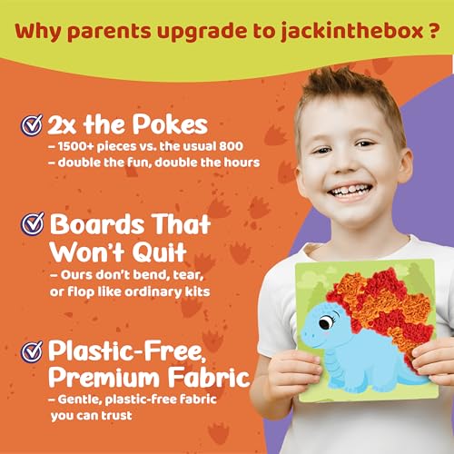 jackinthebox Poke Art Dinosaurs Crafts Kit for Kids, Boys & Girls, Ages 4-8 - style: Dinosaur