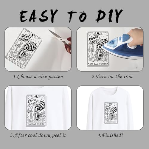Dazoratix Mothers Day Iron on Transfers - 20 Sheets Funny Mama DTF Ready to Press Sarcastic Quote Mom Heat Patches Stickers Vinyl Decals T Shirts Clothes Pillow Bag Hat Hoodies DIY Crafts Decorations - style: Funny Mama