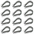 12PCS M10 Stainless Steel Thimbles for 3/8 Inches Diameter Wire Rope or Cable - size: M10 Thimble - 12PCS