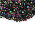 1000PCS Letter Beads, 4x7mm Round Black Alphabet Beads for DIY Craft - color: Black