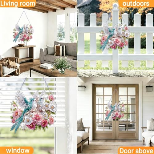 STGLCR Bird Diamond Art Painting Kit, Hanging Double Sided Diamond Art Suncatchers Window Pendants,Diamond Painting Crafts Gift, DIY Special Shaped Gem Wall Ornament for Adults(Bird) - color: Bird