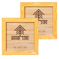 Rustic Wooden Square Picture Frames 8x8 - Set of 2-100% Natural Solid Eco Wood with Real Glass for Wall Mounting and Tabletop Photo Frame - Yellow - color: Yellow