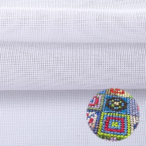 14 Mesh White Needlepoint Canvas, 19.6" x 17.7" Embroidery Blank Cloth 2PCS