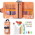 Vodiye 21 Sizes Ergonomic Crochet Hooks Set with Roll-Up Case, 0.5-10.0mm - size: 21 Size (0.5–10.0mm) Roll Bag