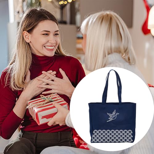 FREEBLOSS Embroidery Handbag Kit Tote Bag Embroidery Kit Sashiko Kit Cross Stitch Bag Set for Art Craft Project Embroidery Bag Kit for Beginners Hand Sewing Kit with PET Template 34 * 31 * 12cm
