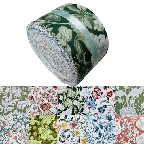 40P Cotton Jelly Roll Fabric Strips for Quilting and Sewing Morris A - color: Morris a