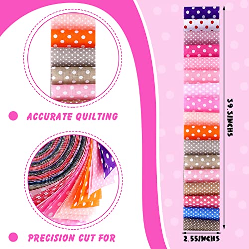 Tegeme 40 Pcs Polka Dot Jelly Fabric Strips for Quilting Sewing, 2.55" - color: Dots Style