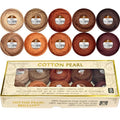 Double Mercerized Egyptian Long Staple Cotton Pearl Thread Ball 10 Grams Rainbow Color Embroidery Thread 10 Colors per Box for Crochet Hardanger Cross Stitch Hand Embroidery,caffee Series - color: caffee series