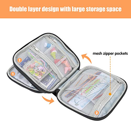 ProCase Crochet Hook Case (up to 6.5 Inches), Travel Organizer Zipper Bag for Various Crochet Hooks, Circular Knitting Needles and Other Accessories (NO Accessories Included) - color: Purple