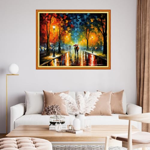 Funchey Stamped Cross Stitch Kits, DIY Cross Stitch Pattern for Adults Beginners Needlepoint Kits Embroidery Kit Arts and Crafts 11CT&Lovers Walk 16x20 inchs - color: HandicraftColor14