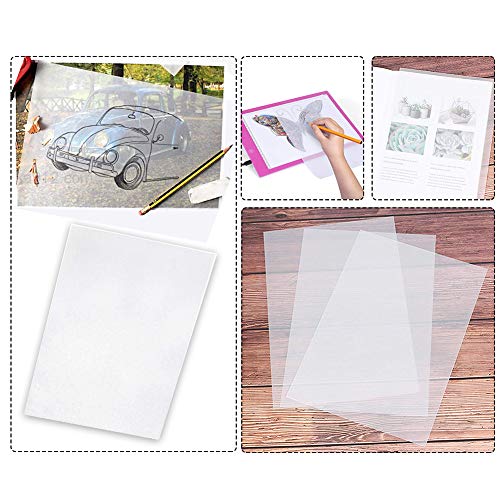 100 Sheets Tracing Paper,Carbon Graphite Transfer Paper with 5 Pieces Embossing Styluses Stylus Dotting Tools for Wood,Paper,Canvas and Other Art Surfaces (8.3 x 11.7 inch,White/50Pcs,Black/50Pcs) - color: White, Black (100 Sheets)