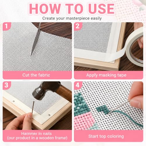 14 Mesh White Needlepoint Canvas - 20" x 20.5" Premium