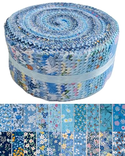 100% Cotton Quilting Fabric Jelly Roll Fabric-Blue Ocean - color: Blue Ocean