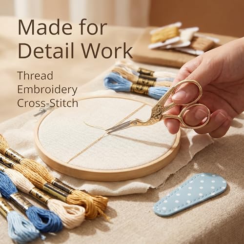 BIHRTC Small Craft 4.5Inch Embroidery Sewing Scissors Stainless Steel - style: Vintage Gold Bird
