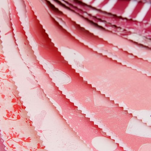 Threadart Pink Prints Jelly Roll - 40 Precut 2.5" Cotton Strips - color: Pink Prints