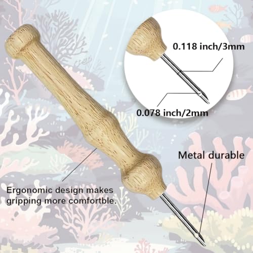 BEUNITONE 2PCS Punch Needle Kits with Sea Turtle Pre-Print Pattern Easy for Beginners, DIY Craft Embroidery Needlepoint Kits for Adults with Hoop Punch Needle Set for Craft Lovers Home Decor 7.9x7.9 - color: 09-Sea turtle