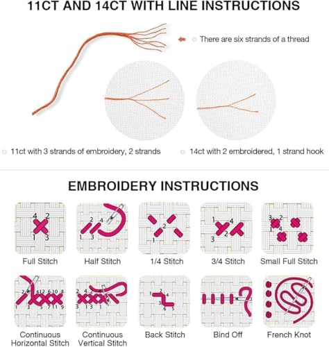 Dragon Stamped Cross Stitch Kits - Counted Cross Stitch Kits for Beginners Adults Needlepoint Cross-Stitch Patterns Dimensions Needlecrafts Embroidery Kits Arts and Crafts13.8inX13.8in - color: Cross Stitch-0331-3