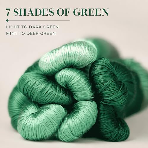 Natural 100% Silk Thread, Handmade Embroidery Thread Silk Floss 7 Colors 110m Each (89) - color: 89