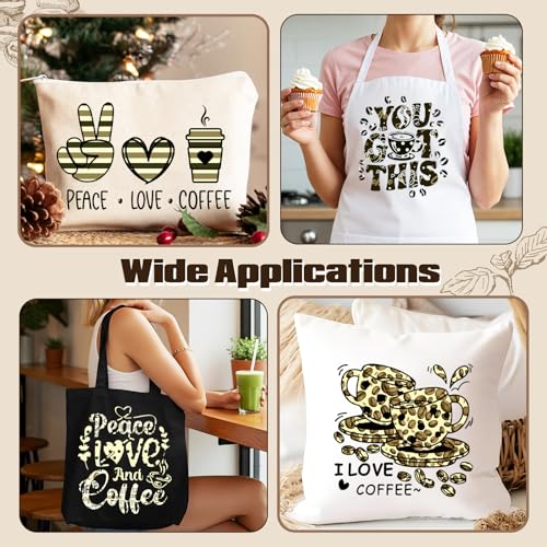 Tintnut Coffee Theme Heat Transfer Vinyl,12 Sheets 12"x10" Iron on Vinyl - color: Letter Coffee
