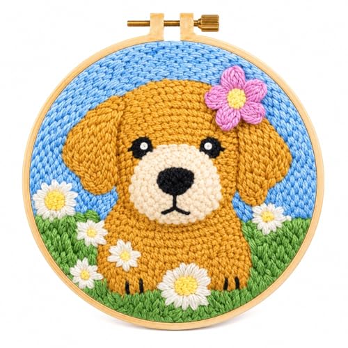 YOYLEAYOY Punch Needle Kit for Beginners (Golden Retriever)