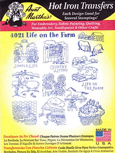 Aunt Martha's 4021 Hot Iron Transfers Life on The Farm