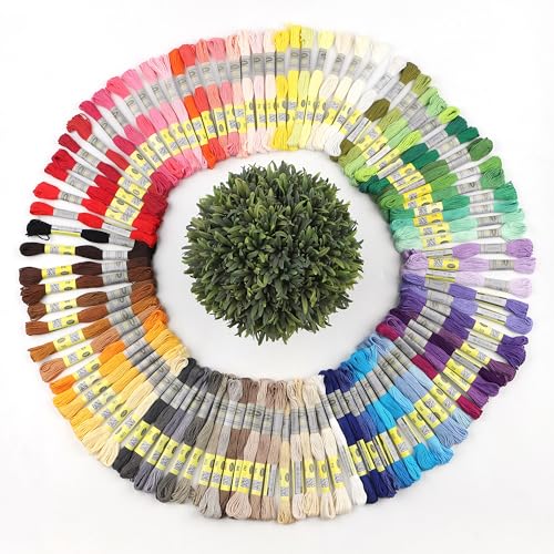 100 Colors Set Premium Double Mercerized Egyptian Cotton Embroidery Floss 8M Each for Cross Stitch Threads, Friendship Bracelets Floss, Craft Floss, Embroidery Floss Set (100 Skeins) - color: Set 23 (100 Skeins)