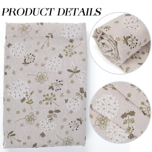 1 Yard 63 Inch Mixed Color Floral Cotton Linen Fabric Flowers Rectangle Fabric for Sewing Making Quilting DIY Home Decoration Beginners Craft Supplies - size: 1600MM, style: Green Flower