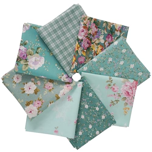 8pcs Fat Quarters 100% Cotton Fabric Bundles Floral Precut Fabric Squares 18”x22” for DIY Quilting Sewing Patchwork Crafts