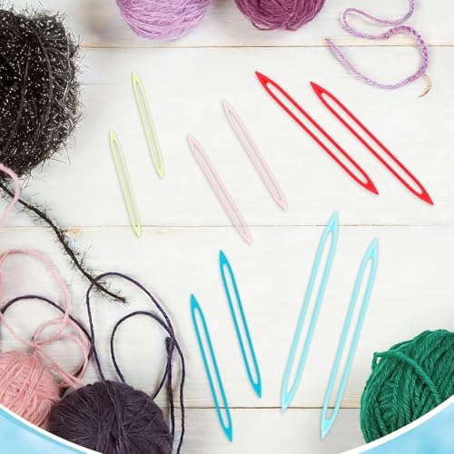 10 Pcs Large Eye Finishing Needles,Plastic Yarn Needles for Sewing Weaving in Ends Tapestry/Darning/Crochet Needle for Thick Bulky Yarn Sewing Knitting Weaving Supplies Accessories (Random Color)
