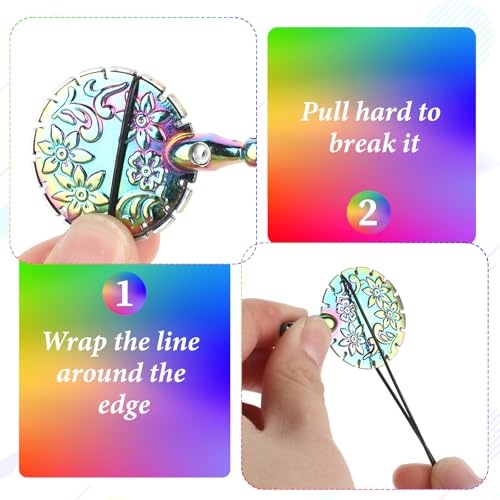 2 PCS Yarn Cutter Pendants Thread Cutter Pendants, Vintage Metal Yarn Cutters Thread Snips Round Floral Design Craft Cutting Tools Sewing Scissors for DIY Sewing and Knitting (Dazzle Color)