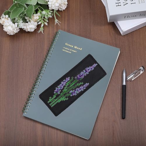 GLOBLELAND 18Pcs 14 Count Rectangle Black Blank Cross Stitch Bookmark 7.44x3.15inch Cotton Aida Cloth Bookmarks for DIY Cross Stitch Making