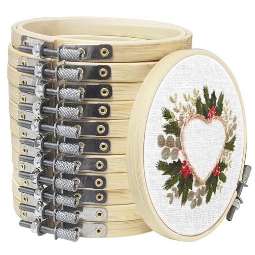 4 Inch 12Pcs Small Embroidery Hoops, Round Hoop Rings Bulk, for Cross Stitch - style: 4IN/10CM