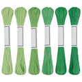 FREEBLOSS 6Pcs Sashiko Thread Sashiko Skein 6 * 50M Pure Cotton Embroidery Thread Japanese Sewing Threads Quilting & Embroidery Sewing Kit Supplies 6 Green Theme Colors - color: Light Green