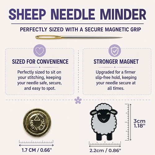 The Quilted Bear Magnetic Needle Minder, Small, Sheep - color: Sheep