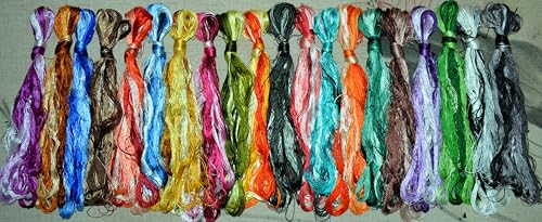 100% Mulberry Silk Embroidery Thread 100 Colors 22m Each (S100) - color: 100 COLOR